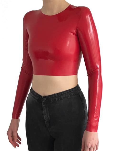 latex crop top